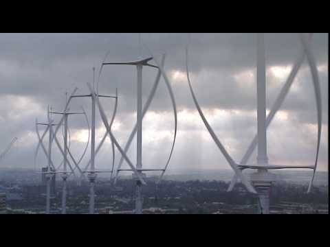 Quiet Revolution close up of roof mounted wind turbines