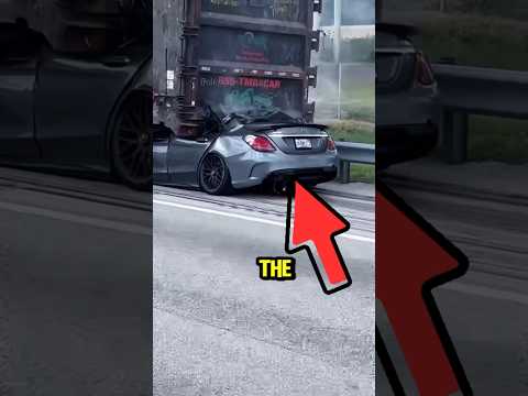 🥶Reckless Mercedes Driver Ends High-Speed Ride Under a Semi Trailer #shorts